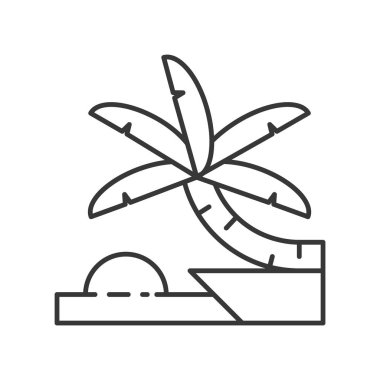 Plaj simgesi beyaz arka plan üzerinde vektör çizim