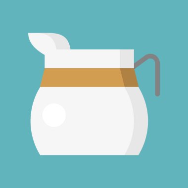 Tutamaç mutfak gereçler düz simgesi ile cam çaydanlık