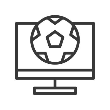 Bilgisayar ekran, canlı akışı veya ilgili uygulama düz simgesi futbol futbol