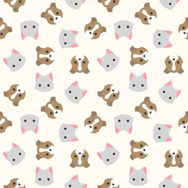 kedi ve köpek simgeleri şablonvektör illüstrasyon