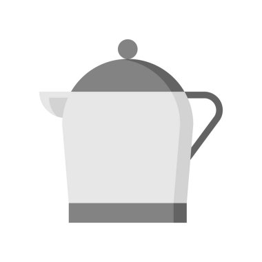 Metal su sürahisi ile tutamaç mutfak gereçler düz simgesi