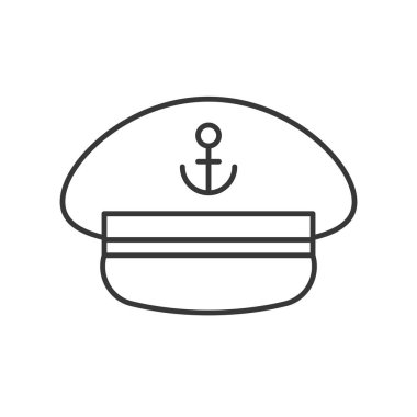 Kaptan şapka, vektör çizim, deniz kavram basit simgesi