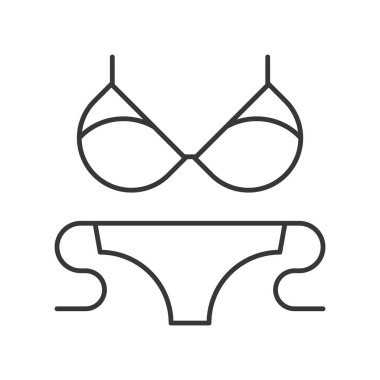 Beyaz arka plan üzerinde bikini simge vektör çizim