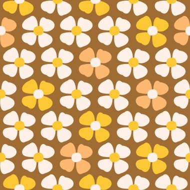 soyut renkli çiçek desenli vektör çizim