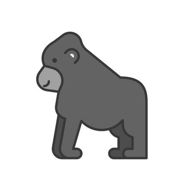 Beyaz arka plan üzerinde izole çizim goril