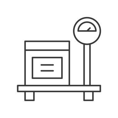 ölçekler kutusu basit simgesi, vektör çizim, lojistik kavramı ile