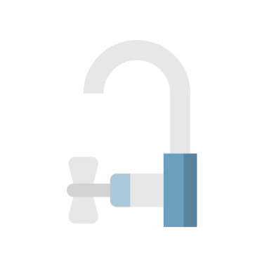 Su musluk mutfak cihaz düz simgesi