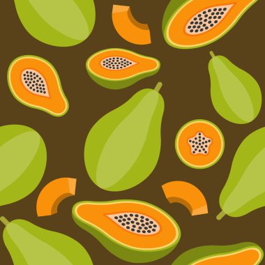 kahverengi zemin üzerinde olgunlaşmış Papaya topluluğu