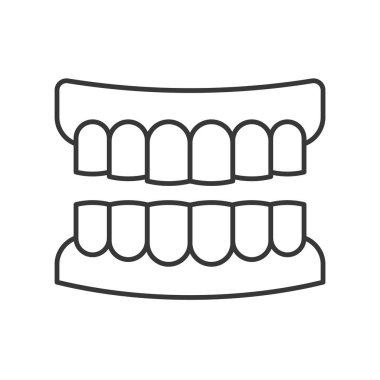 Beyaz arka plan üzerinde alt ve üst çene