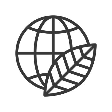 Dünya modeli ve beyaz, çevre koruma kavramı izole yaprak