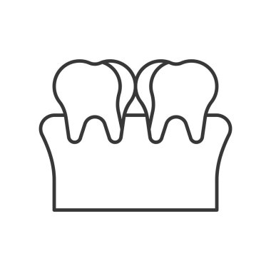 beyaz zemin üzerine ağzına sakız sağlıksız diş