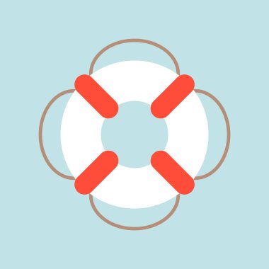 Lifebuoy, vektör çizim, deniz kavram basit simgesi