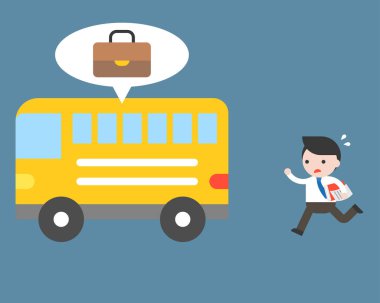 otobüs, vektör çizim çalışan işadamı ile iş banner