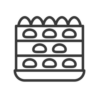 katman kek, şeker ve tatlı anahat simgesini