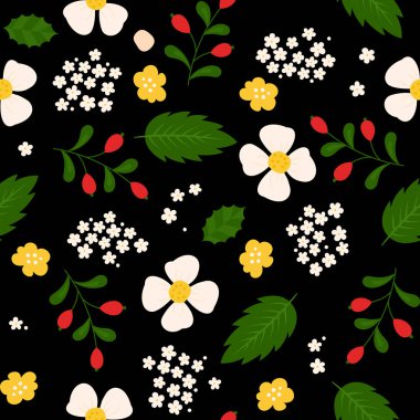 soyut renkli çiçek desenli vektör çizim