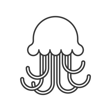 Beyaz arka plan üzerinde izole okyanus fauna vektör çizim