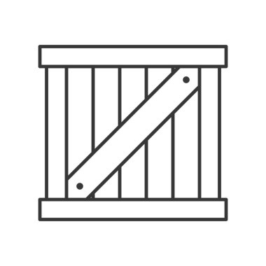 ahşap kutu basit simgesi, vektör çizim, lojistik kavramı