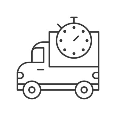 kamyon basit simgesi, vektör çizim, lojistik kavramı