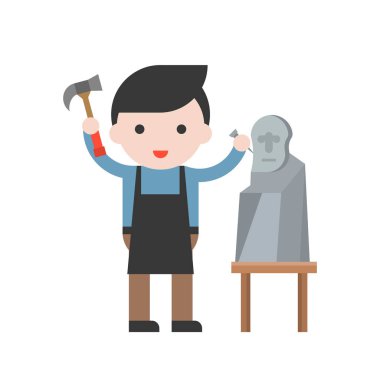 Beyaz arka planda çalışan vektör çizim