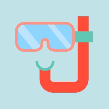 Dalış maskesinin, vektör çizim, deniz kavram basit simgesi