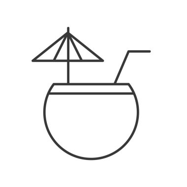 Beyaz arka plan üzerinde kokteyl simge vektör çizim