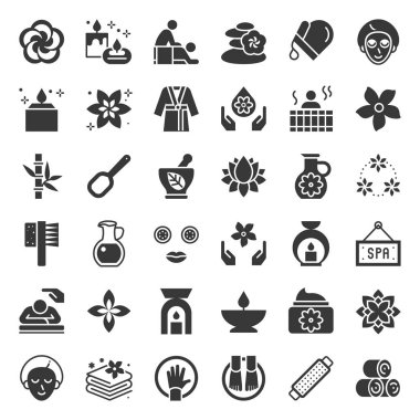 spa set desen arka plan vektör çizim 