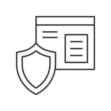 kutusu ve kalkan basit simgesi, vektör çizim, lojistik kavramı