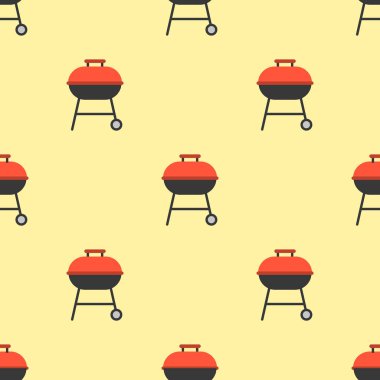 Sarı zemin üzerine kırmızı mangal