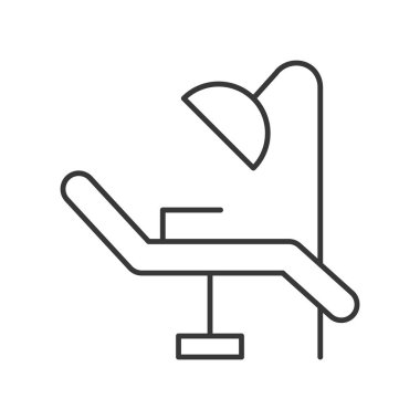 dişçi koltuğu beyaz arka plan üzerinde lambalı