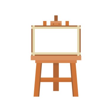 şövale için izole üzerinde beyaz boyama boş tuval ile