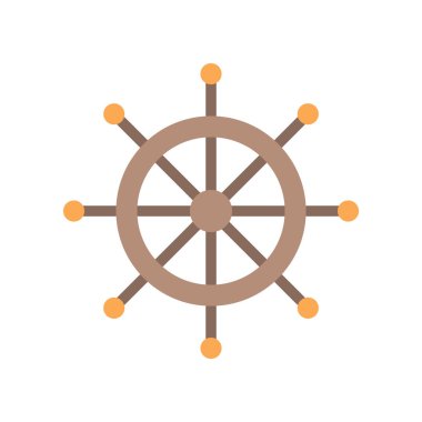 gemi direksiyon simidi, vektör çizim, deniz kavram basit simgesi