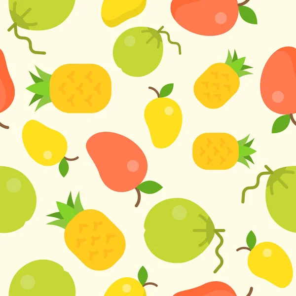 Vektorillustration Färgade Frukt Mönstret Bakgrunden — Stock vektor