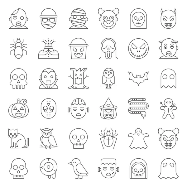 Icono Halloween Conjunto Elementos Diseño Plano — Vector de stock