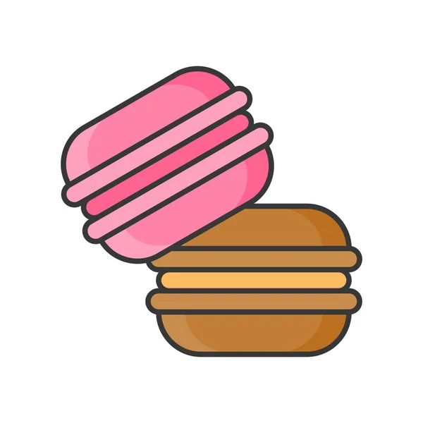 Macaroons Sweets Pastry Set Filled Outline Icon — Stock Vector