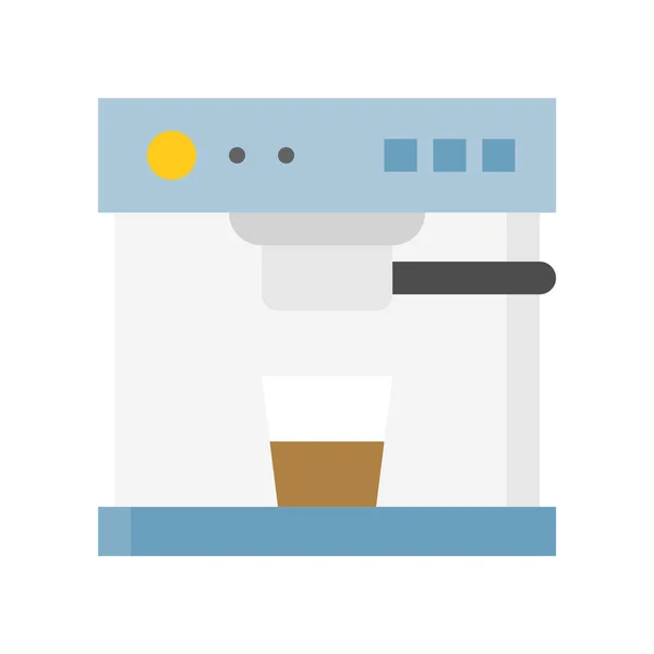 Máquina Café Dispositivo Cocina Icono Plano — Vector de stock