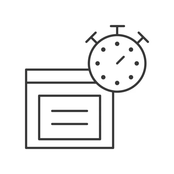 秒表和包裹盒 线图标估计送货和交货时间服务 — 图库矢量图片