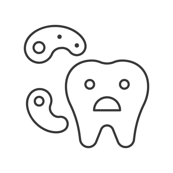 Funky Bílý Zub Bakteriemi Bílém Pozadí — Stockový vektor