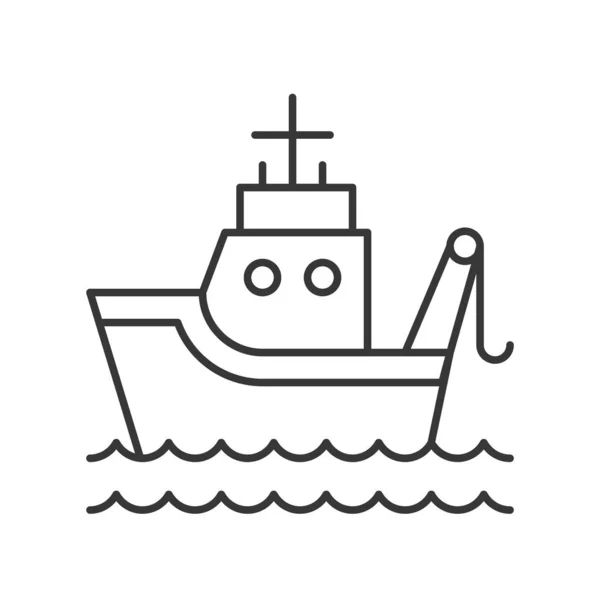 Ilustração Barco Água Mar Isolado Branco —  Vetores de Stock