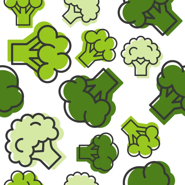 Kleine Und Große Grüne Brokkoli Symbole Auf Weißem Hintergrund — Stockvektor
