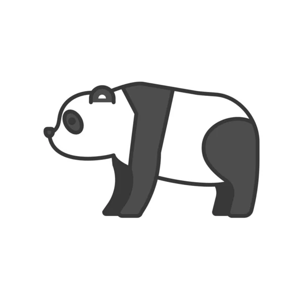 Elszigetelt Rajzfilm Panda Fehér Háttér — Stock Vector