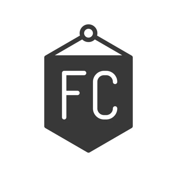 Badge Fan Football Icône Solide Liée Football — Image vectorielle