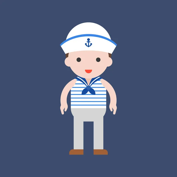 Marinero Personaje Dibujos Animados Sobre Fondo Color — Vector de stock