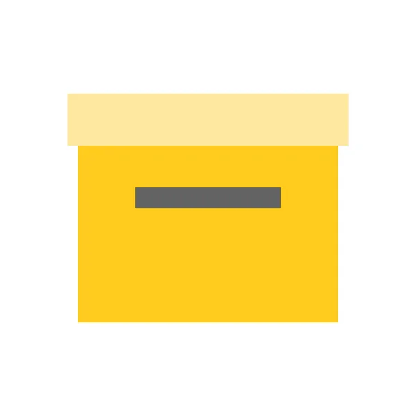 Paketkasten Schließen Flaches Design Pixel Perfektes Symbol — Stockvektor