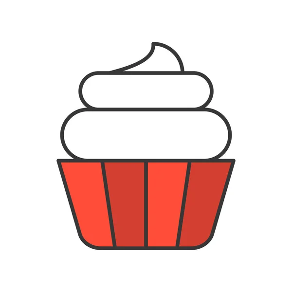 Cup Cake Snoep Gebak Instellen Gevuld Overzicht Pictogram — Stockvector