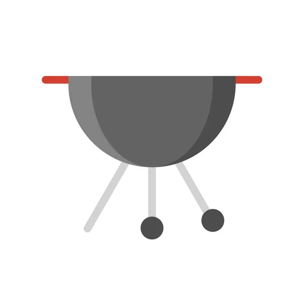 Barbecue Grill Keuken Gebruiksvoorwerp Platte Pictogram — Stockvector