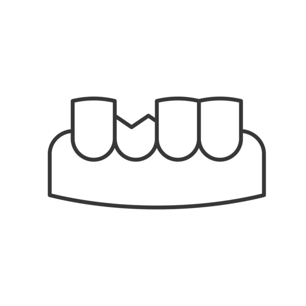 健康な歯や折れた歯と口の中のガム — ストックベクタ