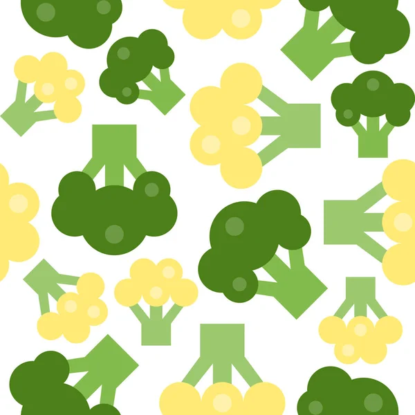 Vícebarevné Brokolice Zelené Žluté Bílém Pozadí — Stockový vektor