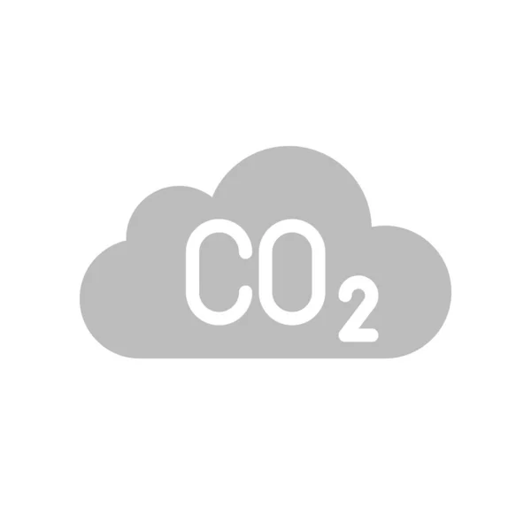 Co2 Sign Grey Cloud Isolated White Environment Protection Concept — Stock Vector