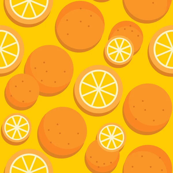 Sliced Whole Oranges Bright Background — Stock Vector