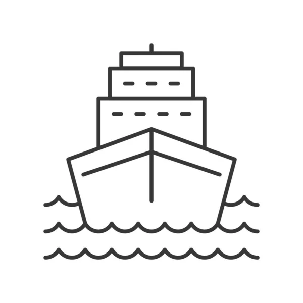 Illustration Bateau Sur Eau Mer Isolé Sur Blanc — Image vectorielle